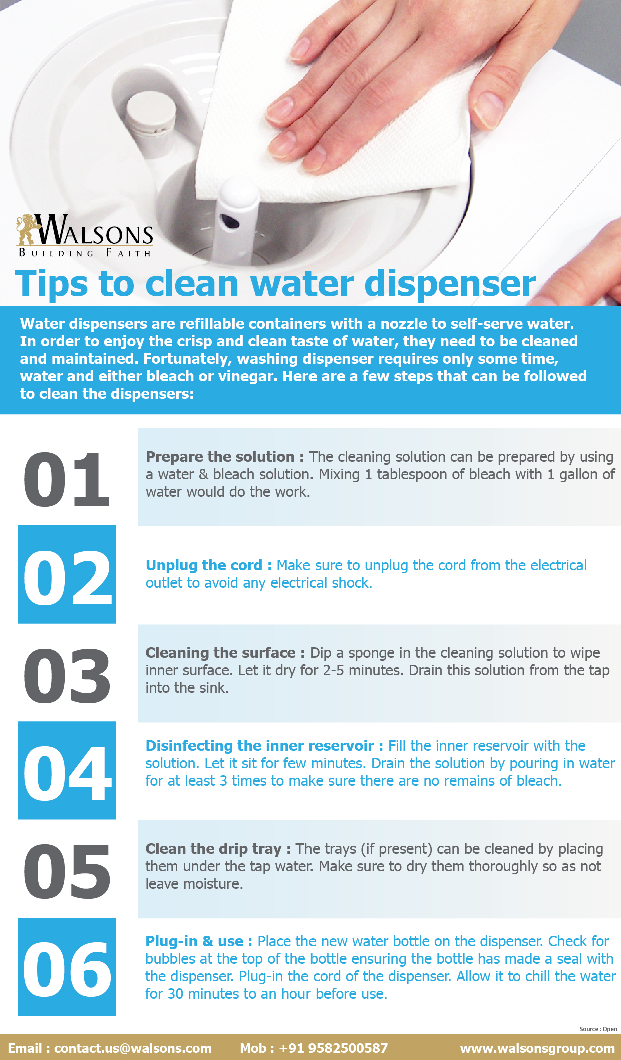 Tips to clean water dispenser The Walsons Group